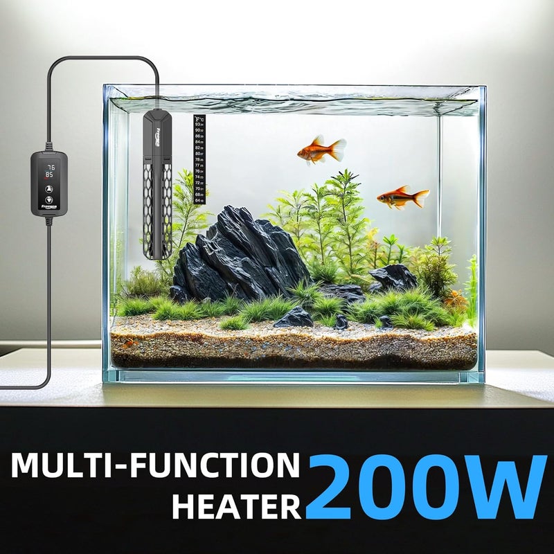 FREESEA Aquarium Heater for Fish Tank: 100W/200W/300W/500W Submersible Fish Tank Heater with Over-Temperature and Off-Water Protection for 20-40 Gallon Saltwater and Freshwater - Image 1